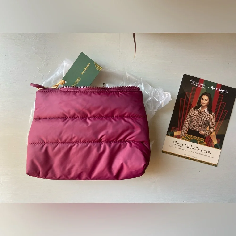 NWT Rare Beauty Puffy Makeup Bag - Sultry Berry x Only Murders in the Building